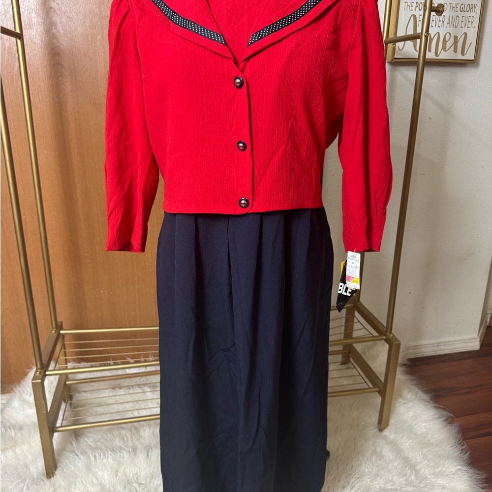 Red and Navy blue  Women's Dress